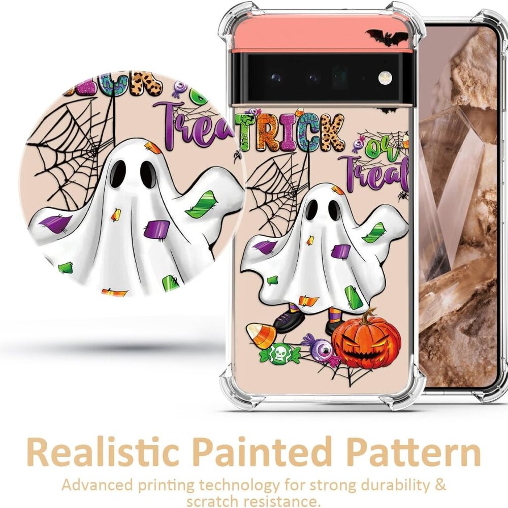 iphone 13 Mini phone Case Halloween Ghost Transparent Clear Shockproof Case